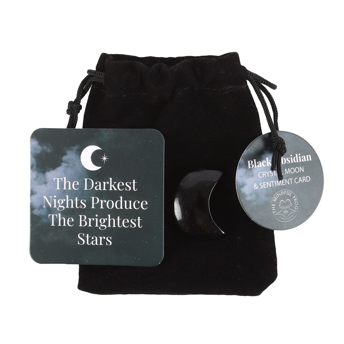 'The Darkest Nights' Black Obisidian Moon in a Bag