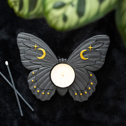 Midnight Moth Tealight Candle Holder