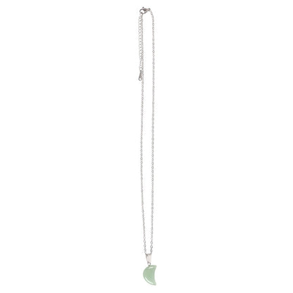 Green Aventurine Crystal Moon Necklace on Greeting Card