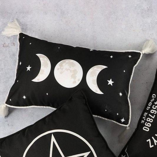 Triple Moon Tassle Cushion