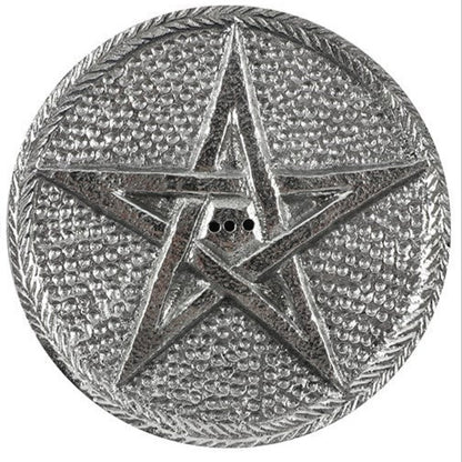 Silver Pentagram Incense Holder