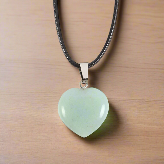 Green Aventurine Healing Crystal Heart Necklace