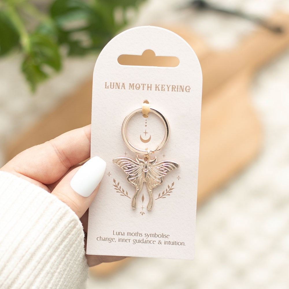 Light Luna Moth Keyring