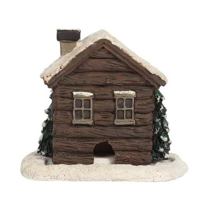 Snowy Log Cabin Incense Cone Burner