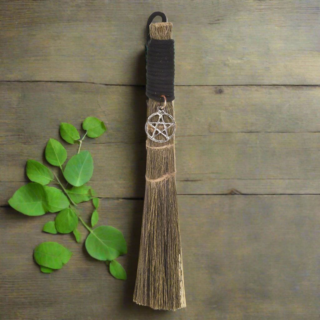 Small Pentacle Charm Besom Broom