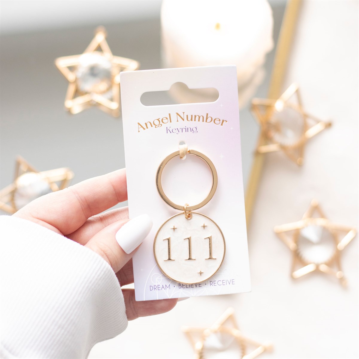 111 Angel Number Keyring