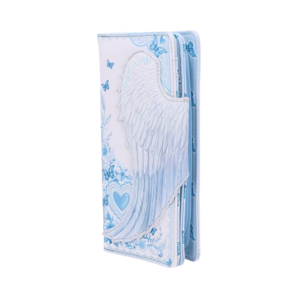 White Angel Wings Embossed Purse