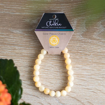 Solar Plexus Chakra Yellow Jade Natural Gemstone Bracelet