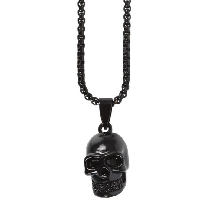 Black Stainless Steel Skull Necklace