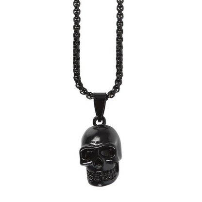 Black Stainless Steel Skull Necklace