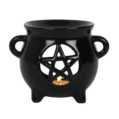 Pentagram Cutout Cauldron Oil Burner