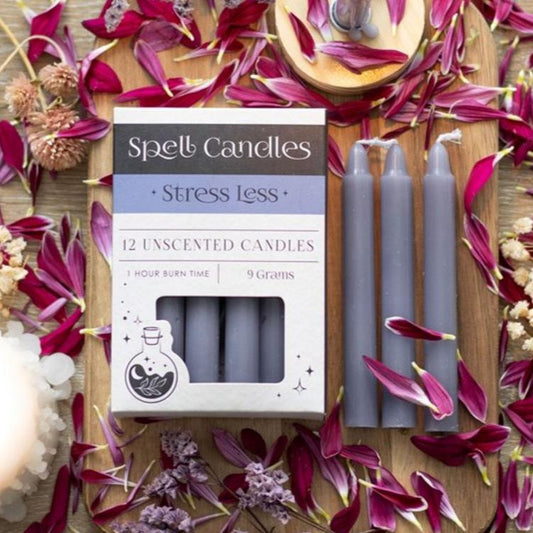 Pack of 12 Stress Less Spell Candles