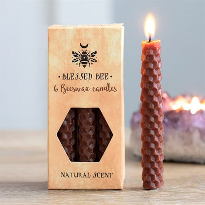 Blessed Bee Natural Brown Beeswax Spell Candles