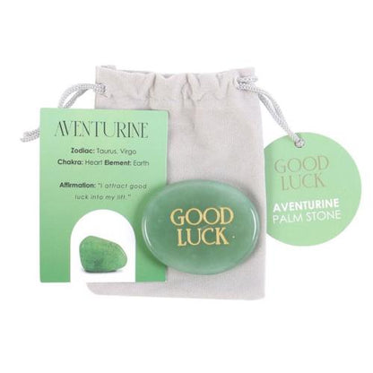 'Good Luck' Aventurine Crystal Palm Stone