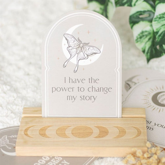 Luna Moth Affirmation Card and Stand Set