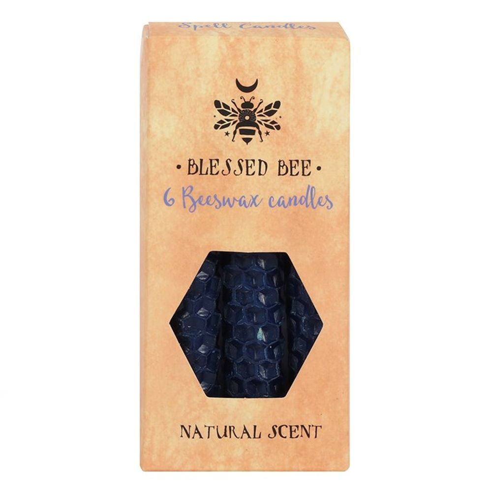 Blessed Bee Natural Blue Beeswax Spell Candles