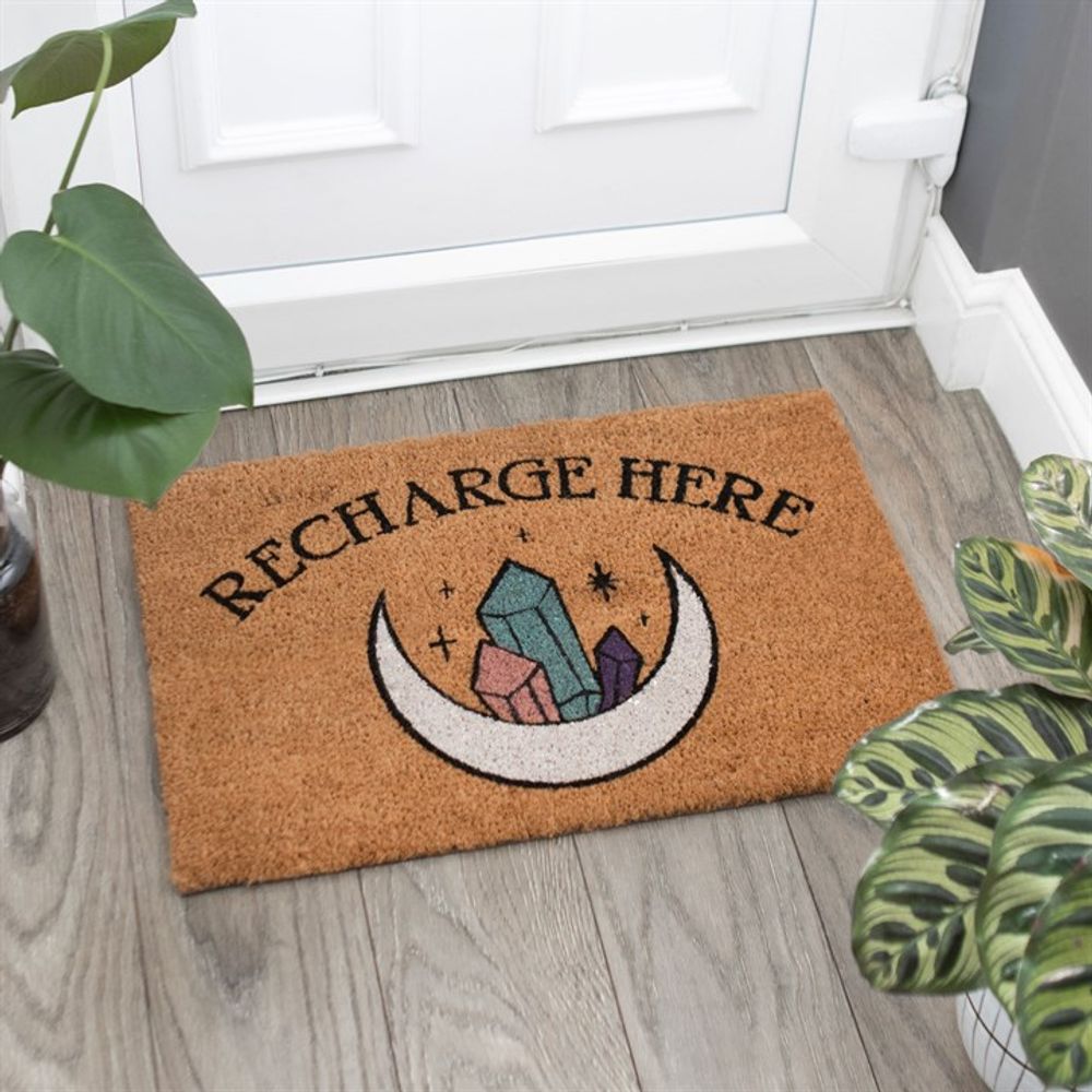 Natural 'Recharge Here' Crystal Doormat