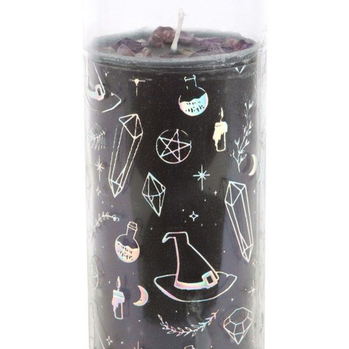 Crystal Magic Jasmine and Amethyst Crystal Infused Tube Candle