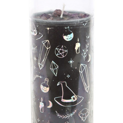 Crystal Magic Jasmine and Amethyst Crystal Infused Tube Candle