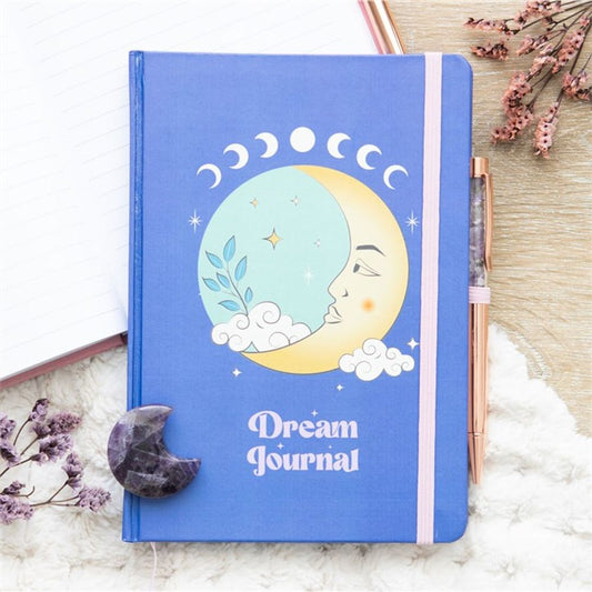 The Moon Dream Journal & Amethyst Crystal Pen Set