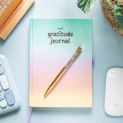 Gratitude Journal & Amethyst Crystal Pen Set