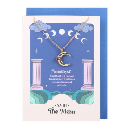 The Moon Celestial Amethyst Necklace & Greeting Card