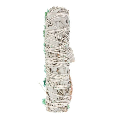 Ritual Wand Smudge Stick with White Sage, Abalone and Quartz