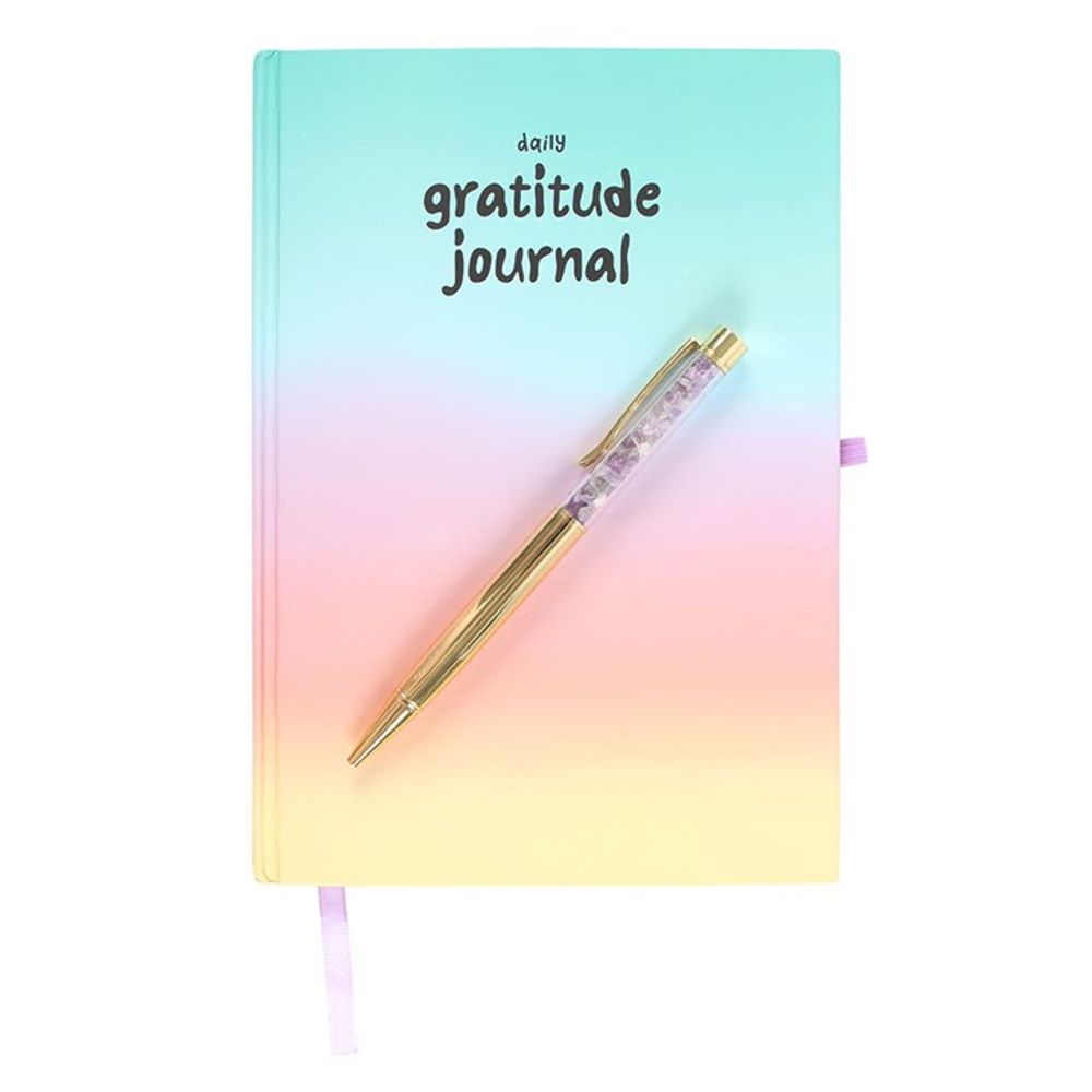 Gratitude Journal & Amethyst Crystal Pen Set