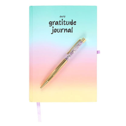 Gratitude Journal & Amethyst Crystal Pen Set