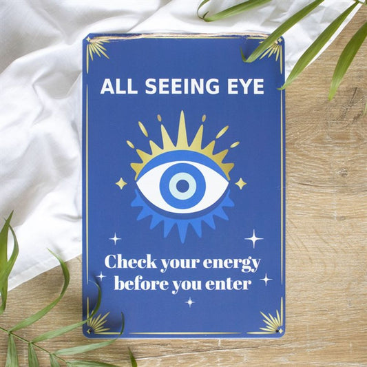 All Seeing Eye Hanging Metal Sign