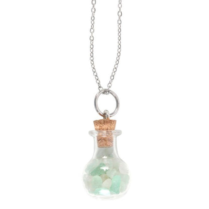 Luck Green Aventurine Crystal Potion Bottle Necklace