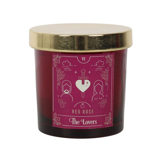 The Lovers Red Rose Scented Tarot Candle