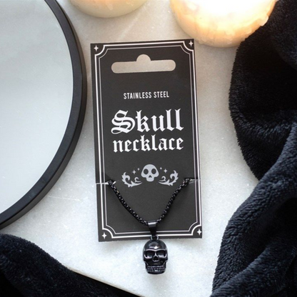 Black Stainless Steel Skull Necklace