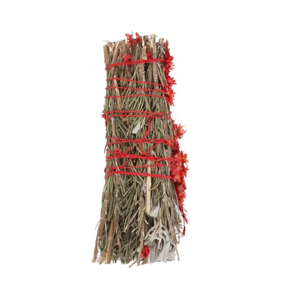 Ritual Wand Smudge Stick with Rosemary, Sage and Red Jasper