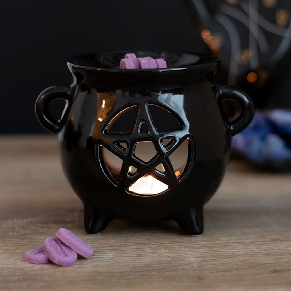 Pentagram Cutout Cauldron Oil Burner