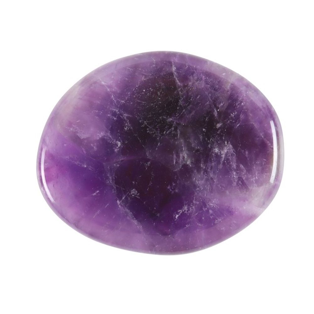 'Stay Calm' Amethyst Crystal Palm Stone