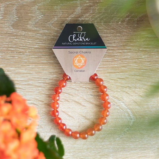 Sacral Chakra Carnelian Natural Gemstone Bracelet