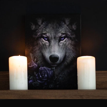 Wolf Roses Canvas Plaque