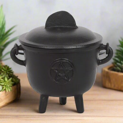 Small Cast Iron Pentagram Cauldron