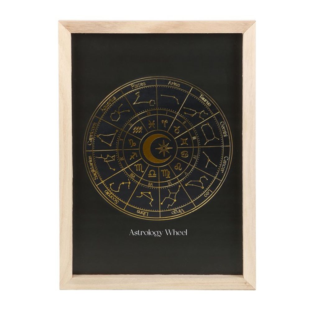 Black Astrology Wheel Framed Print