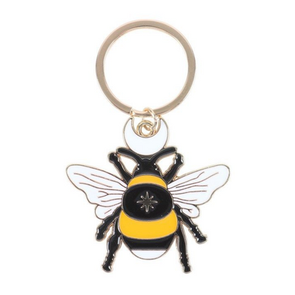 Forest Bee Enamel Keyring