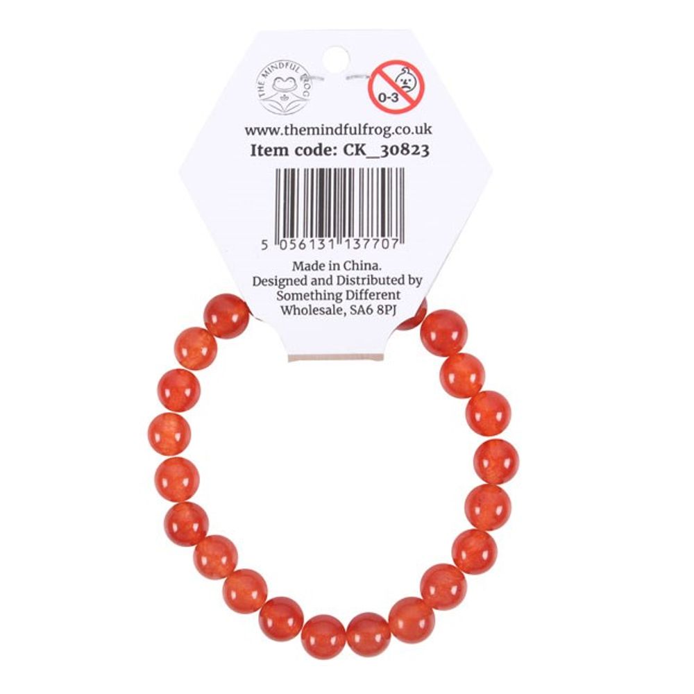 Sacral Chakra Carnelian Natural Gemstone Bracelet