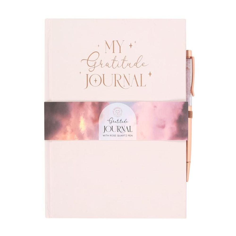 Gratitude Journal & Rose Quartz Crystal Pen Set