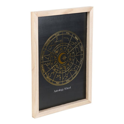 Black Astrology Wheel Framed Print