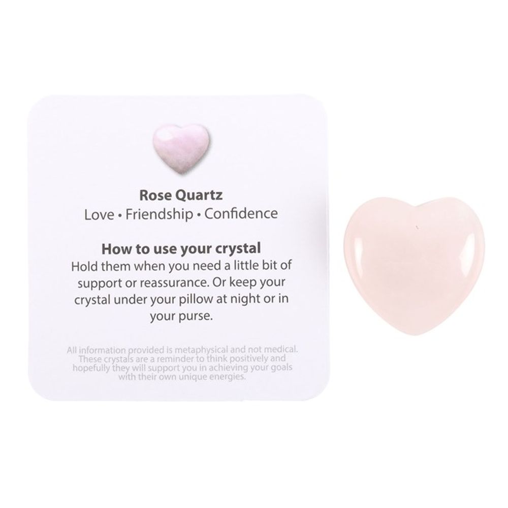 'I Love You' Rose Quartz Crystal Heart in a Bag