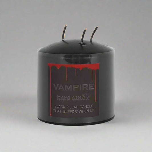 Three Wick Vampire Tears Bleeding Pillar Candle