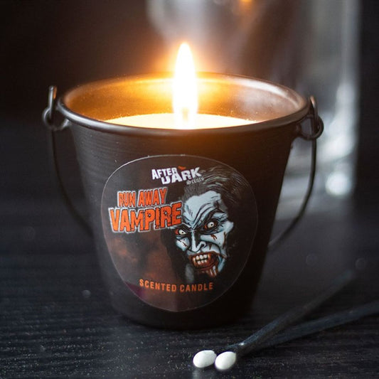 Run Away Vampire Sandalwood Scented Bucket Candle