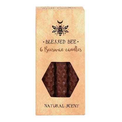 Blessed Bee Natural Brown Beeswax Spell Candles