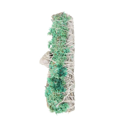 Ritual Wand Smudge Stick with White Sage, Abalone and Quartz