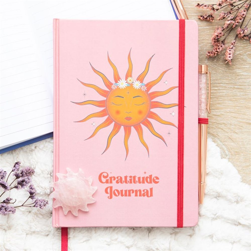 The Sun Gratitude Journal and Rose Quartz Pen Set